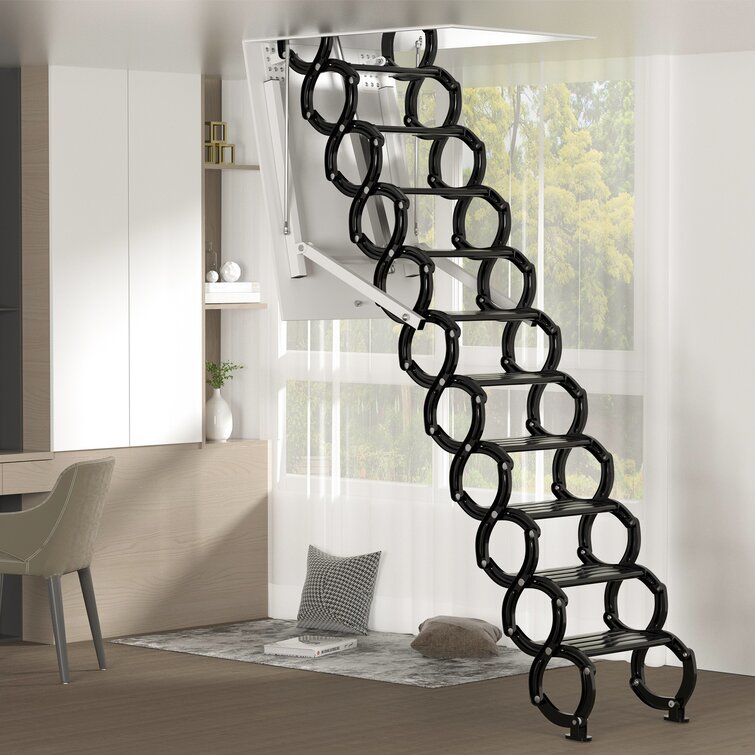 Foldable attic outlet ladder